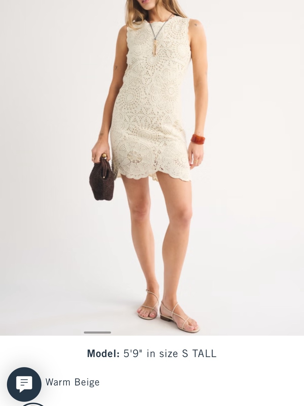 Abercrombie & Fitch Cream Crochet Midi Dress - Picture 3 of 5